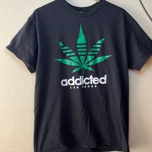 Addicted weed Adidas parody T-shirt
